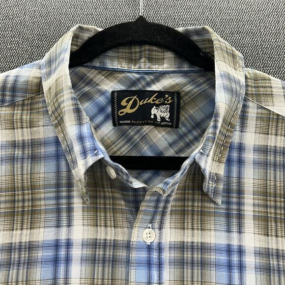 Duke’s Sportswear Men’s Cotton Blend Plaid Short Sleeve Button Up Shirt Size 2XL - Picture 2 of 11